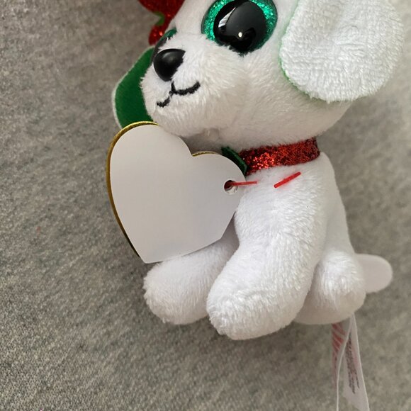 NWT Ty Beanie Boos Key Clip Sugar the Christmas Holiday Dog 4" 2019 - Picture 15 of 15